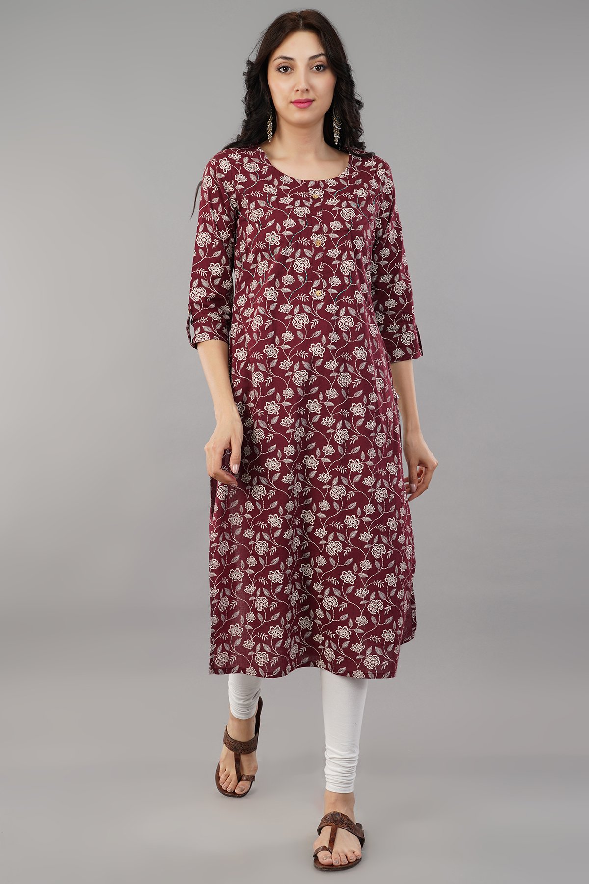 Maroon Hue Rayon Kurta