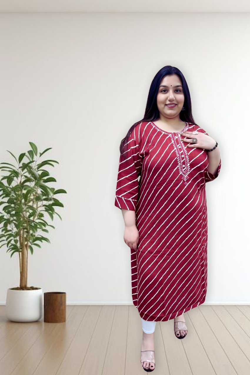 Maroon Rayon Self Design Kurta